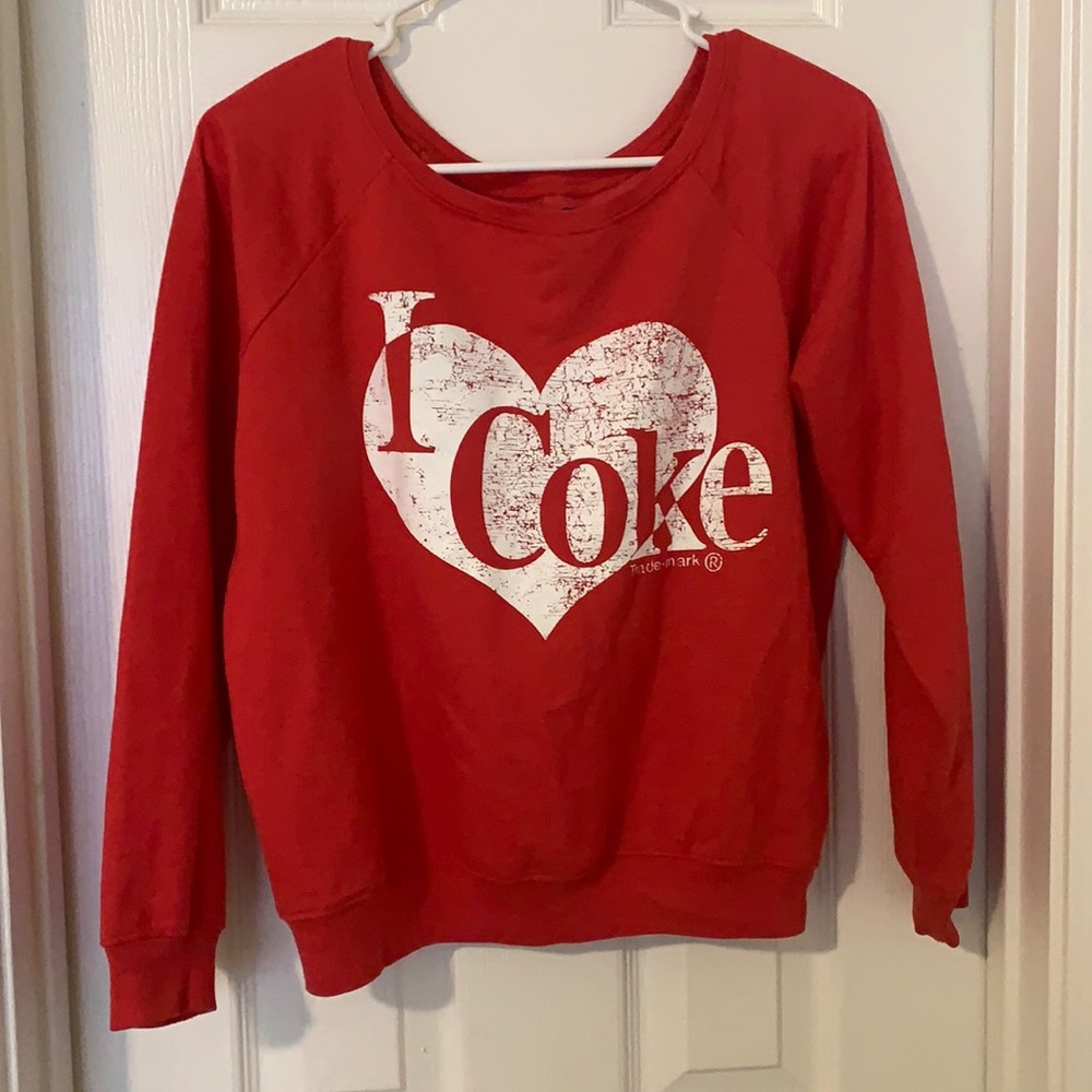 Coca Cola sweat shirt with off shoulder neck line